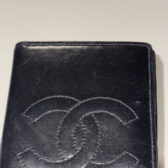 CHANEL Card Wallet in Black - Vintage 90's Coco Mark Lambskin Leather - Picture 9 of 14